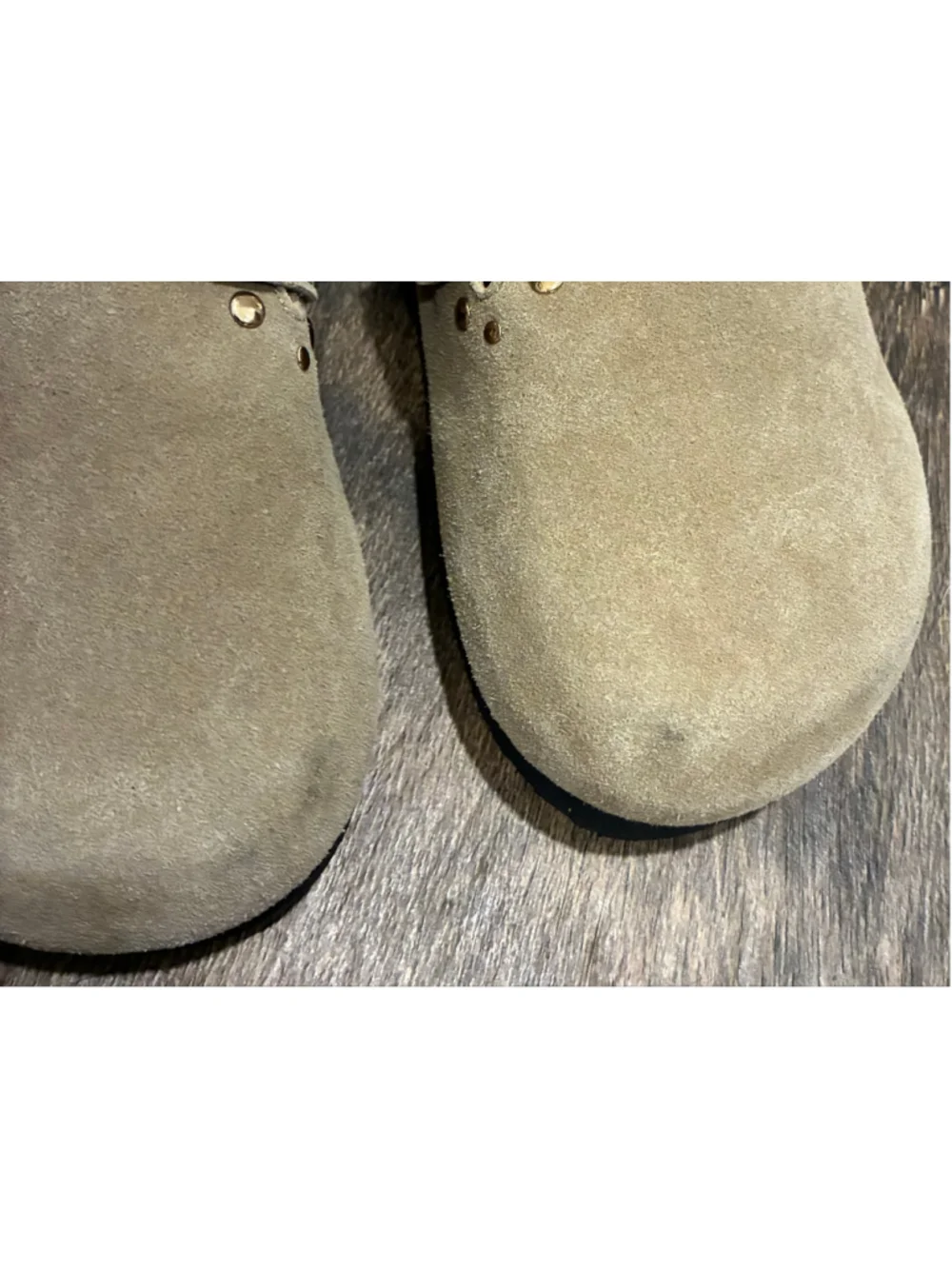Haute Hippie Suede Clogs, girls Size 2, Taupe